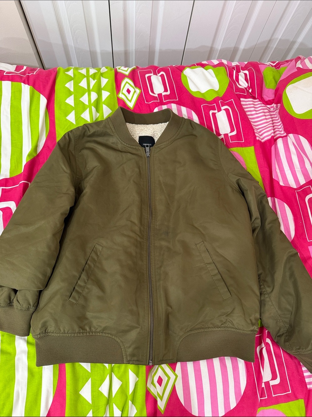 Forever 21 Olive Green Bomber Jacket